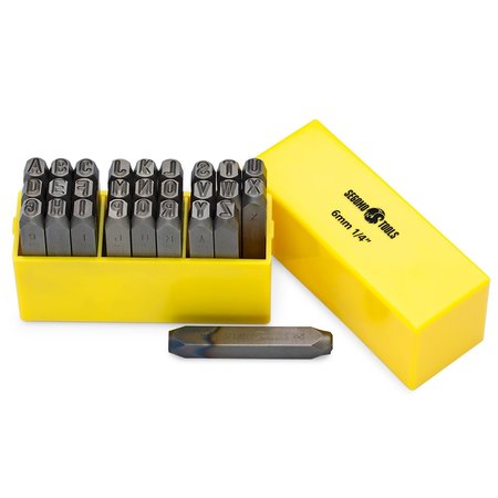 SEGOMO TOOLS 27 Piece 6MM 1/4 Inch (Letters: A-Z) Professional Letter Punch Stamp Set LETTER14